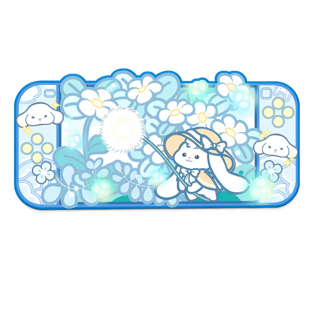 Large Bunny Desk Mat with Non-Slip Base Default