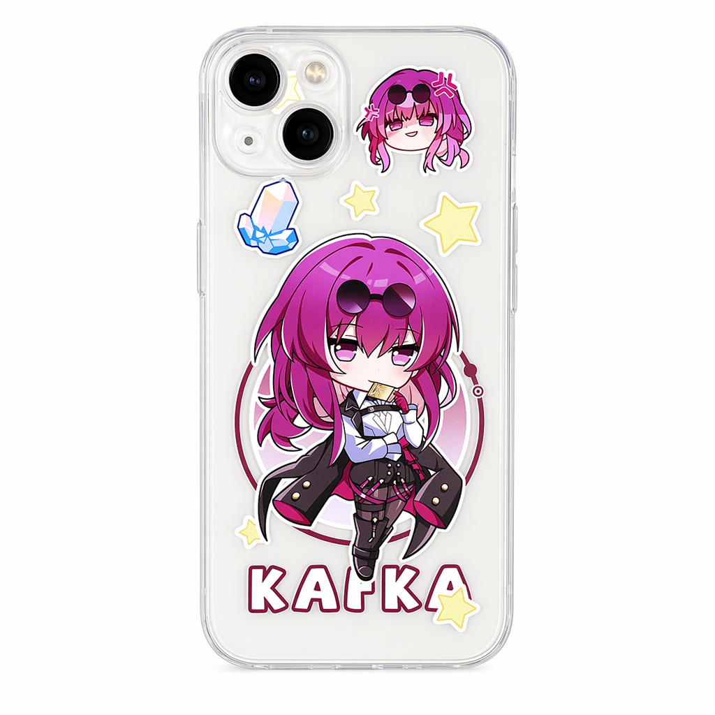 Honkai Star Rail iPhone Cases - Transparent Chibi Characters Kafka