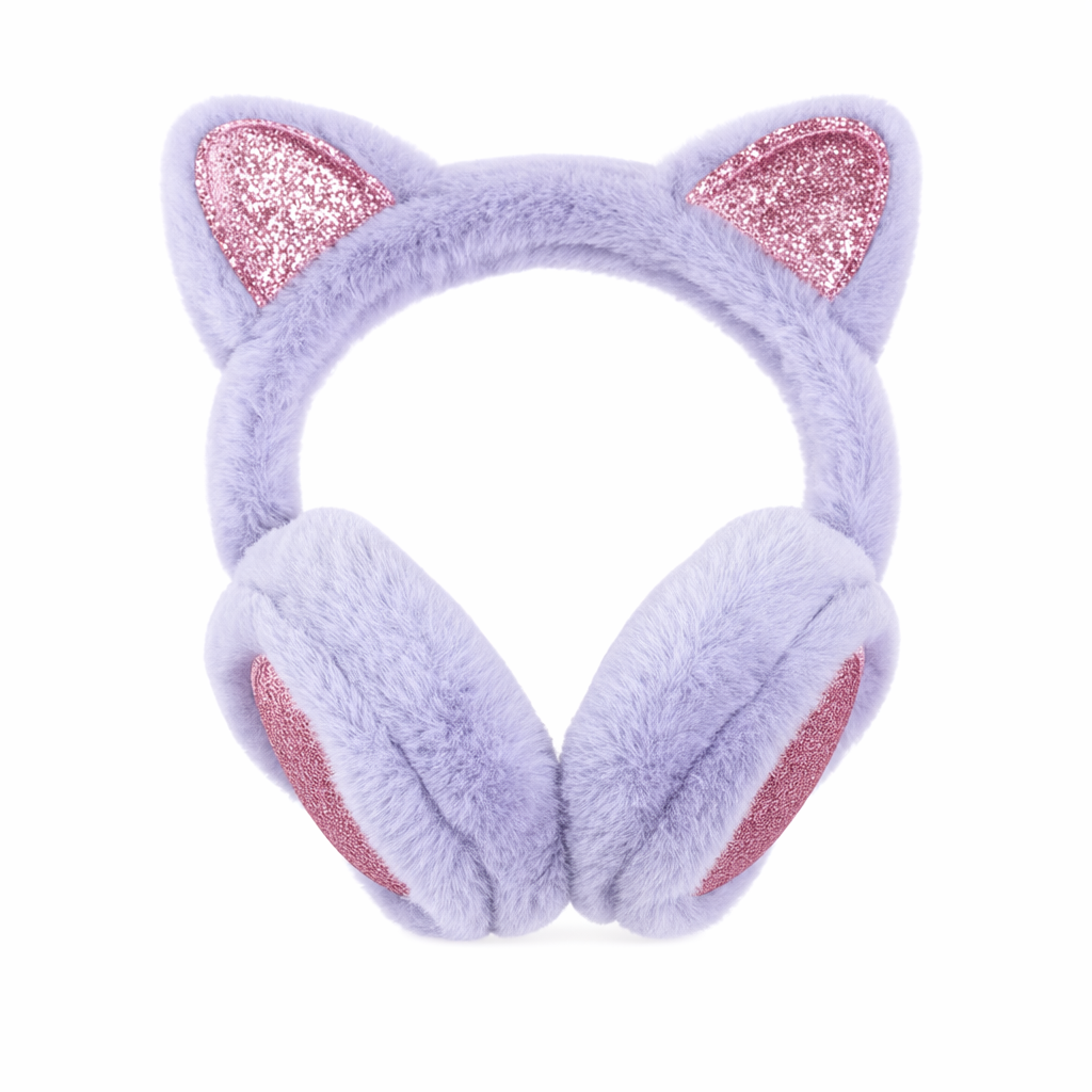 Cat Ear Earmuffs for Girls Purple