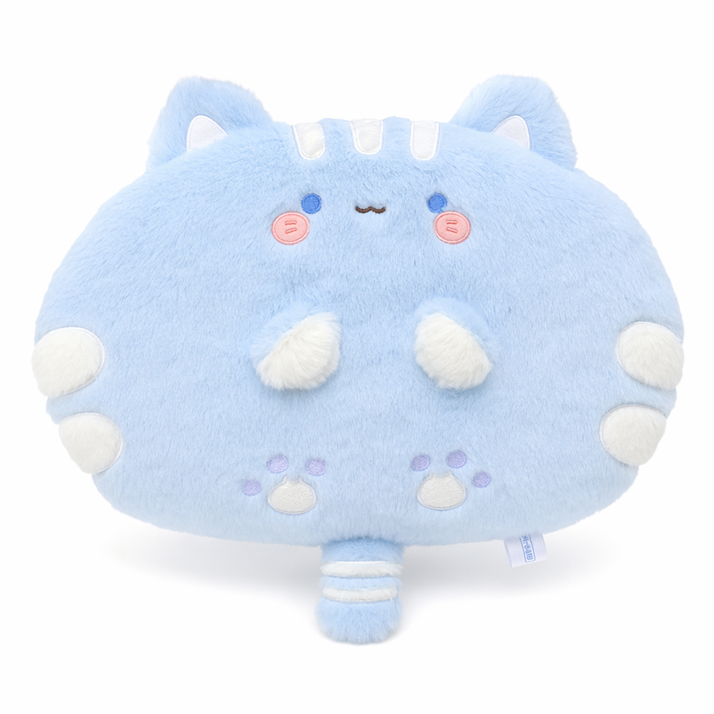 Cute Cat Plush Cushion - Comfortable & Adorable Blue