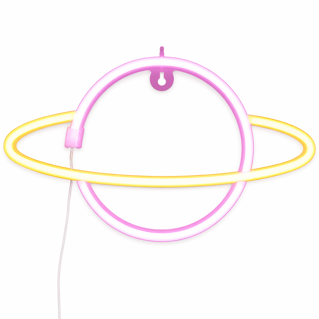 Planet Neon Sign: Celestial Wall Decor A