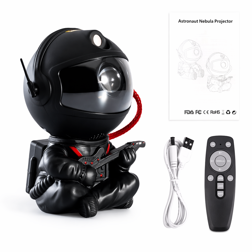 LED Galaxy Projector Lights for Kids Play Guitar Black