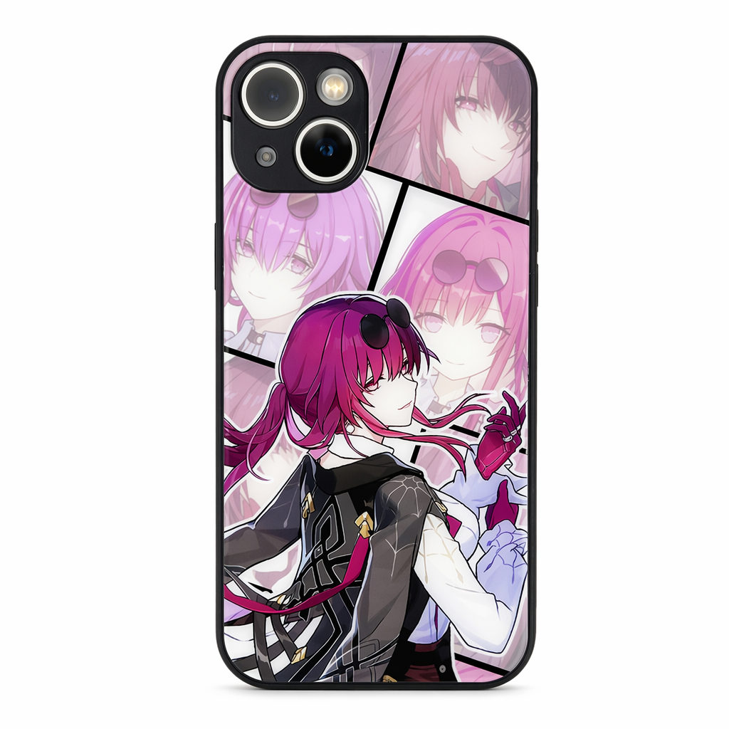 Tempered Glass Phone Case with Characters A