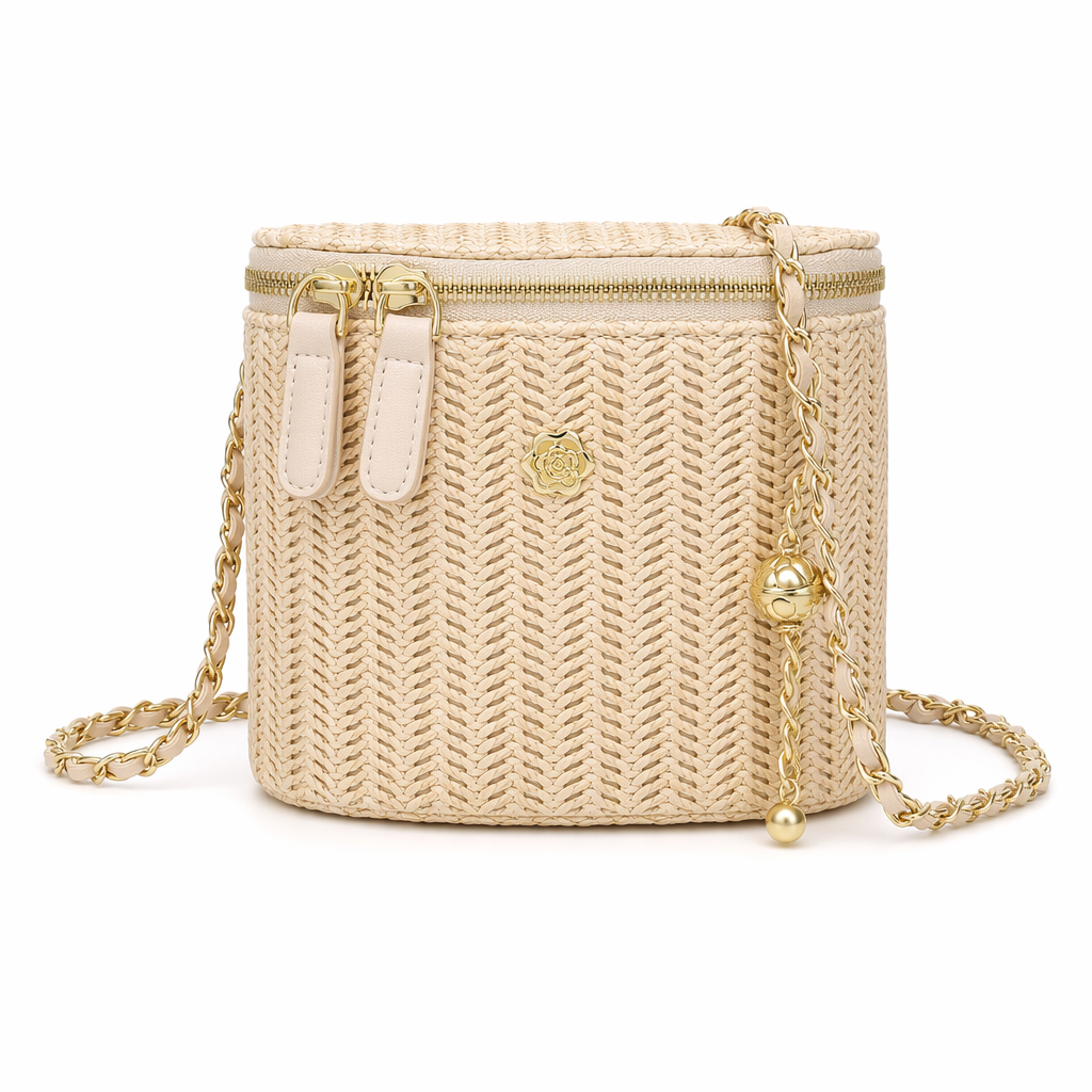Summer Straw Bucket Bag for Women: Embrace the Season in Style! Beige