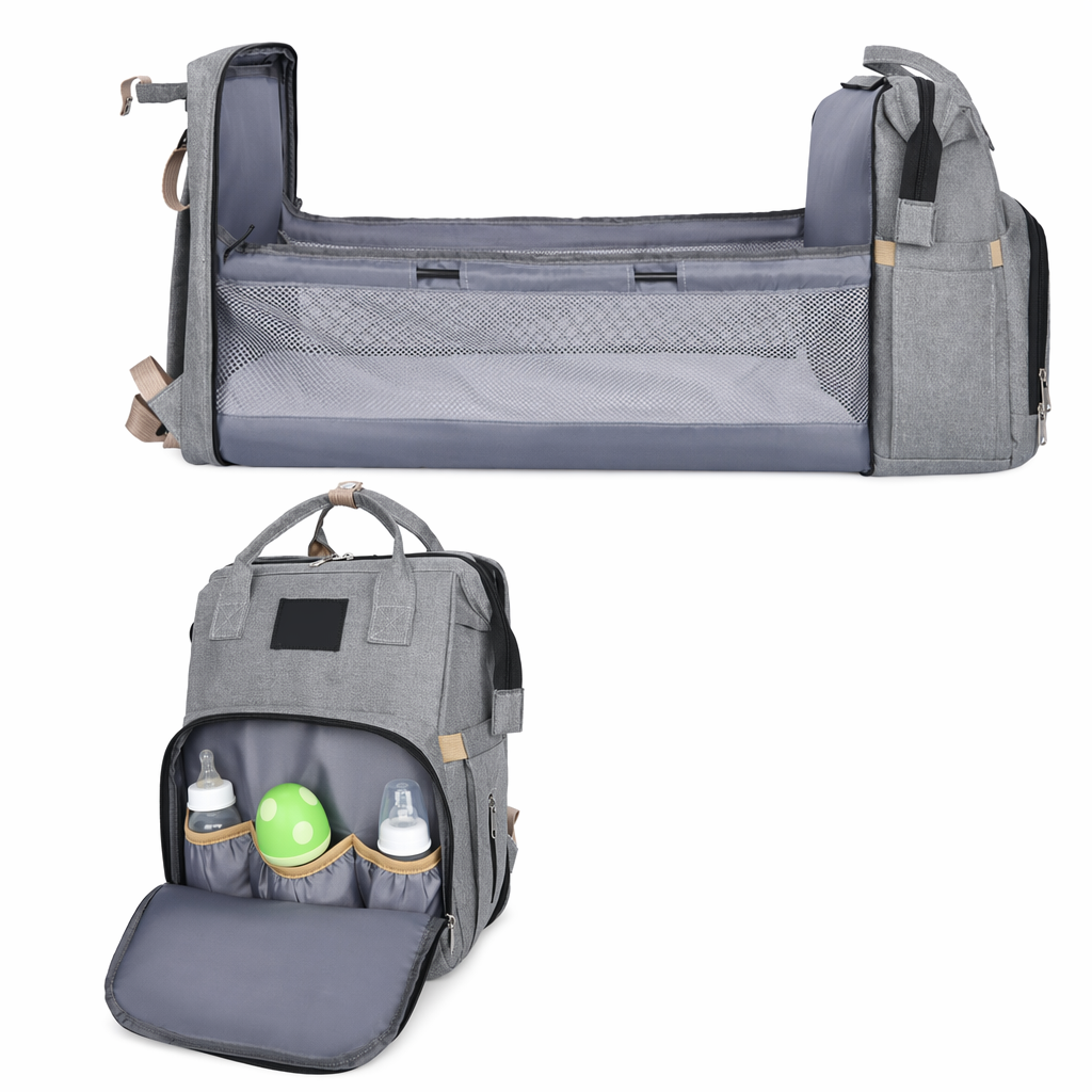 Multi-Purpose Baby Bed Stroller Bag Gray