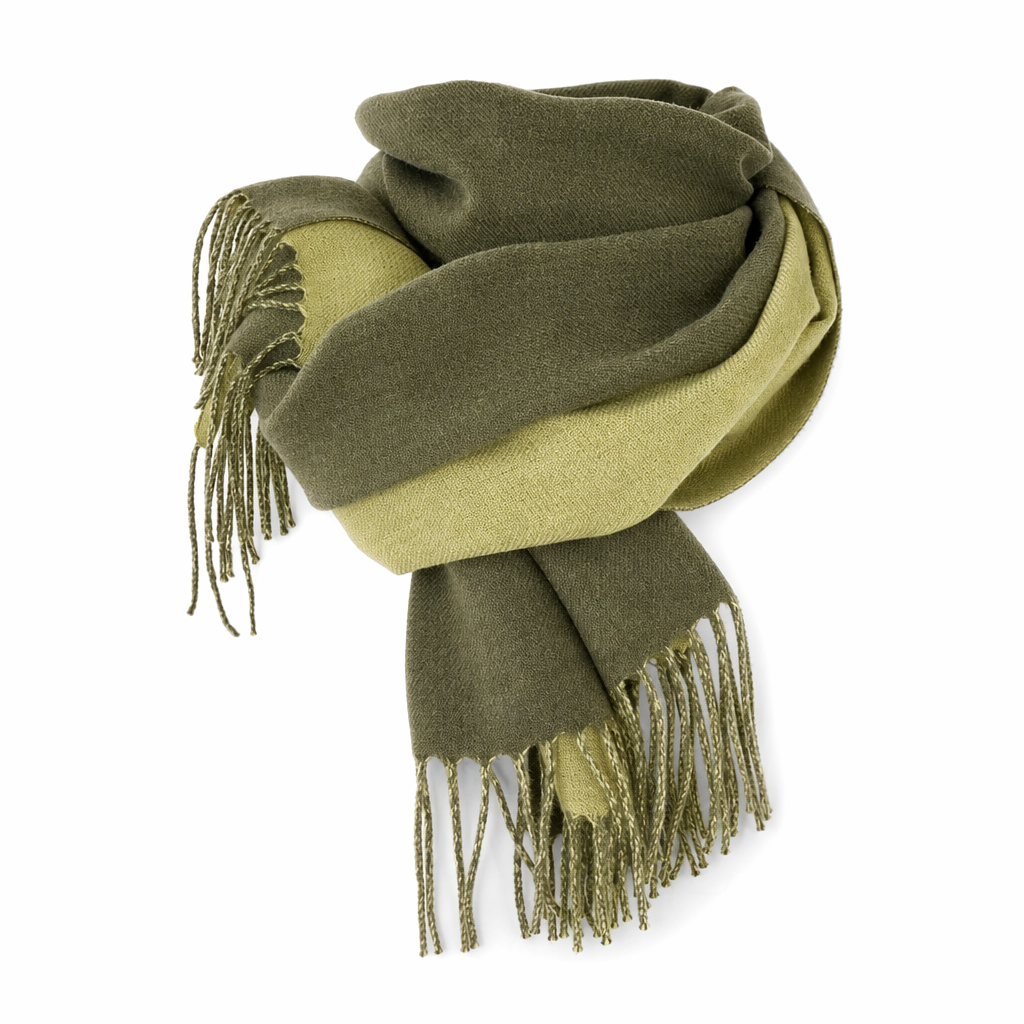 Soft and Cozy Two-Toned Wrap Scarf Green