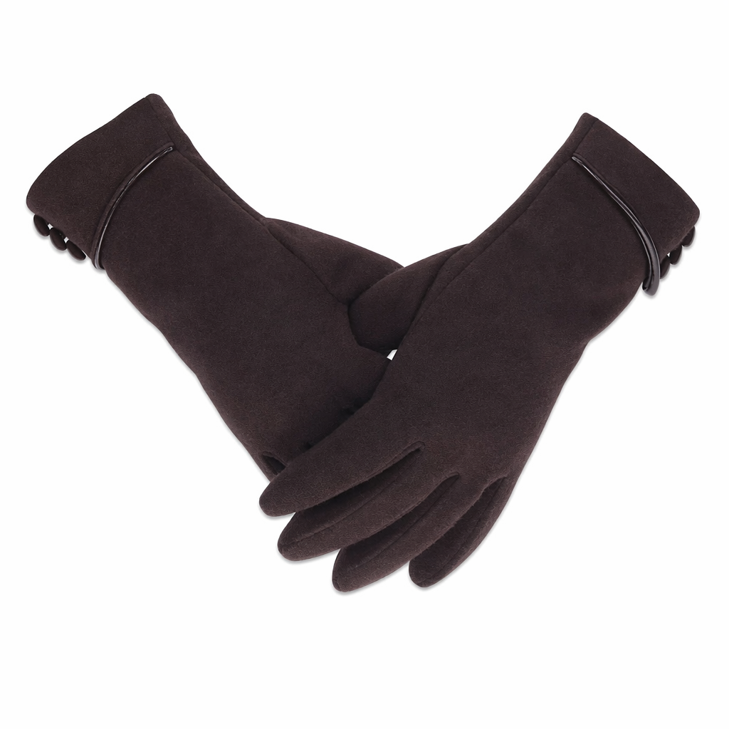 Winter Touch Screen Gloves for Women with Fleece Lining for Warmth Brown