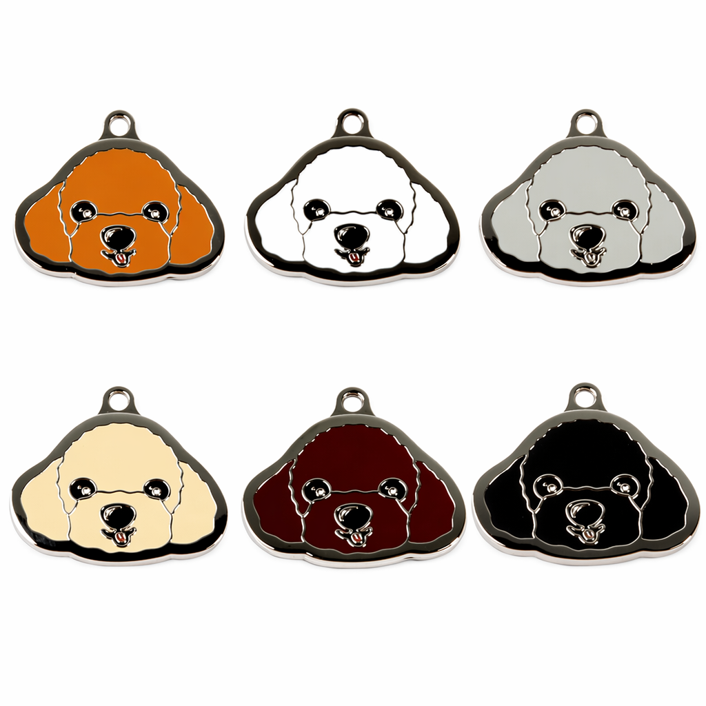 Customizable Poodle Dog Tags with Engraving Default