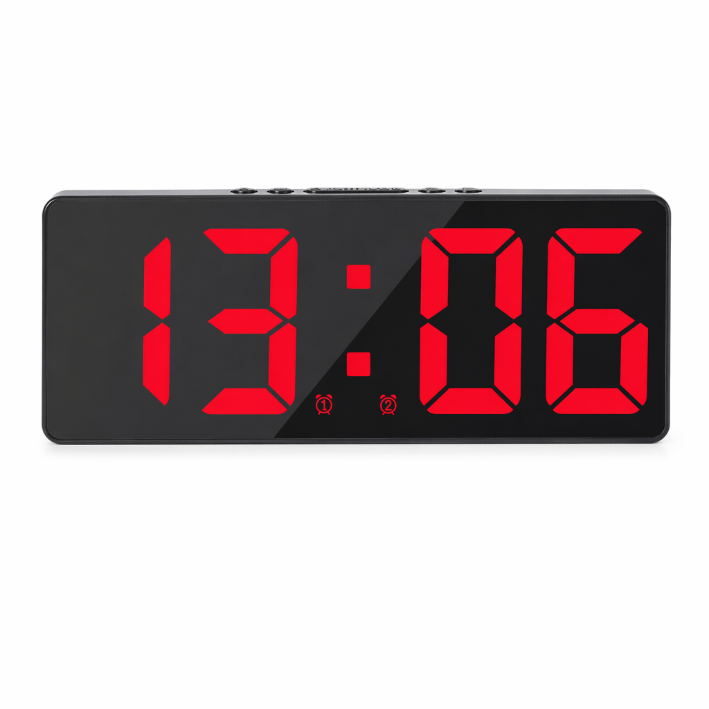 LED Temperature Schedule Reminder Clock Red