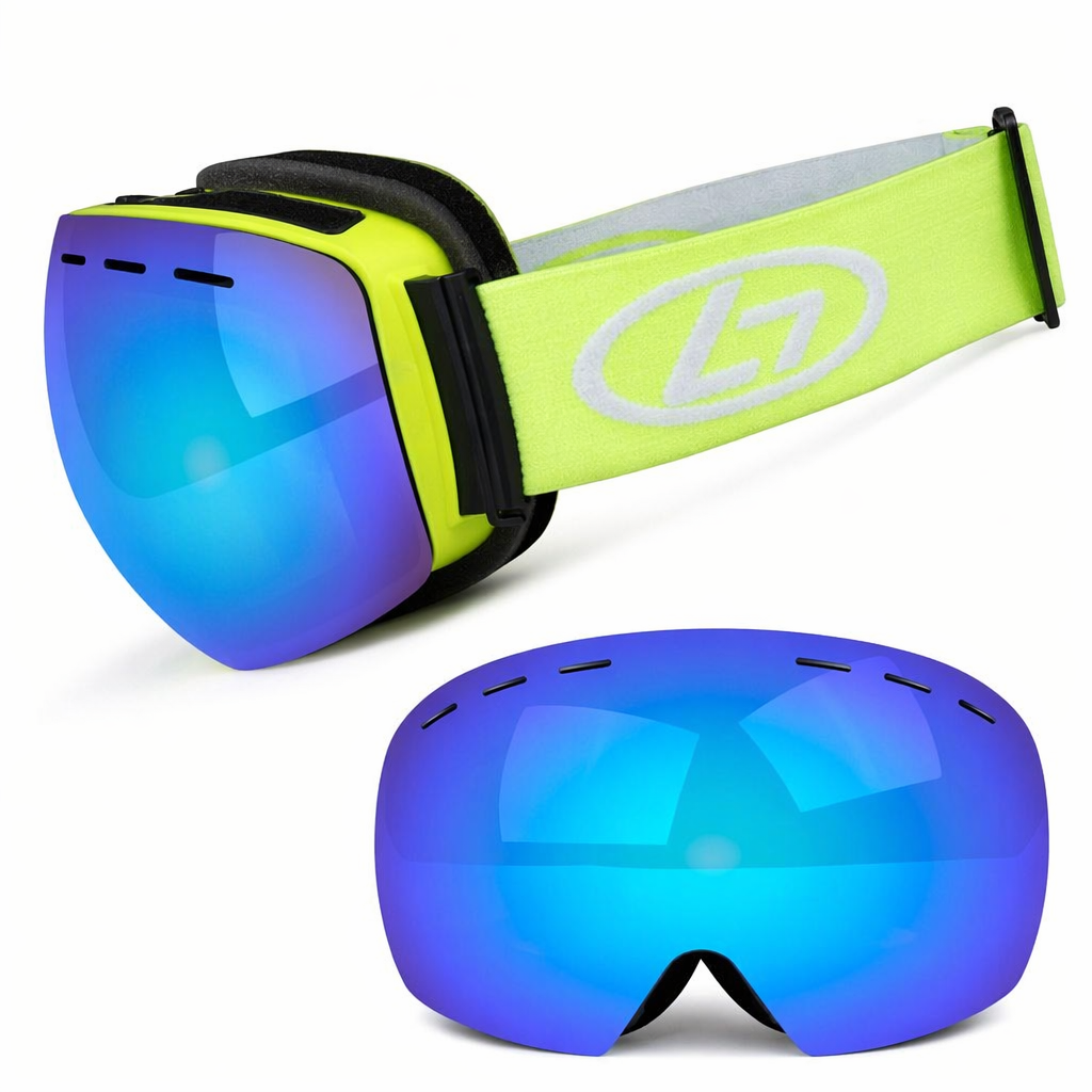 Dual-layered Ski Goggles with UV 400 Shield and Anti-Fog Technology Blue
