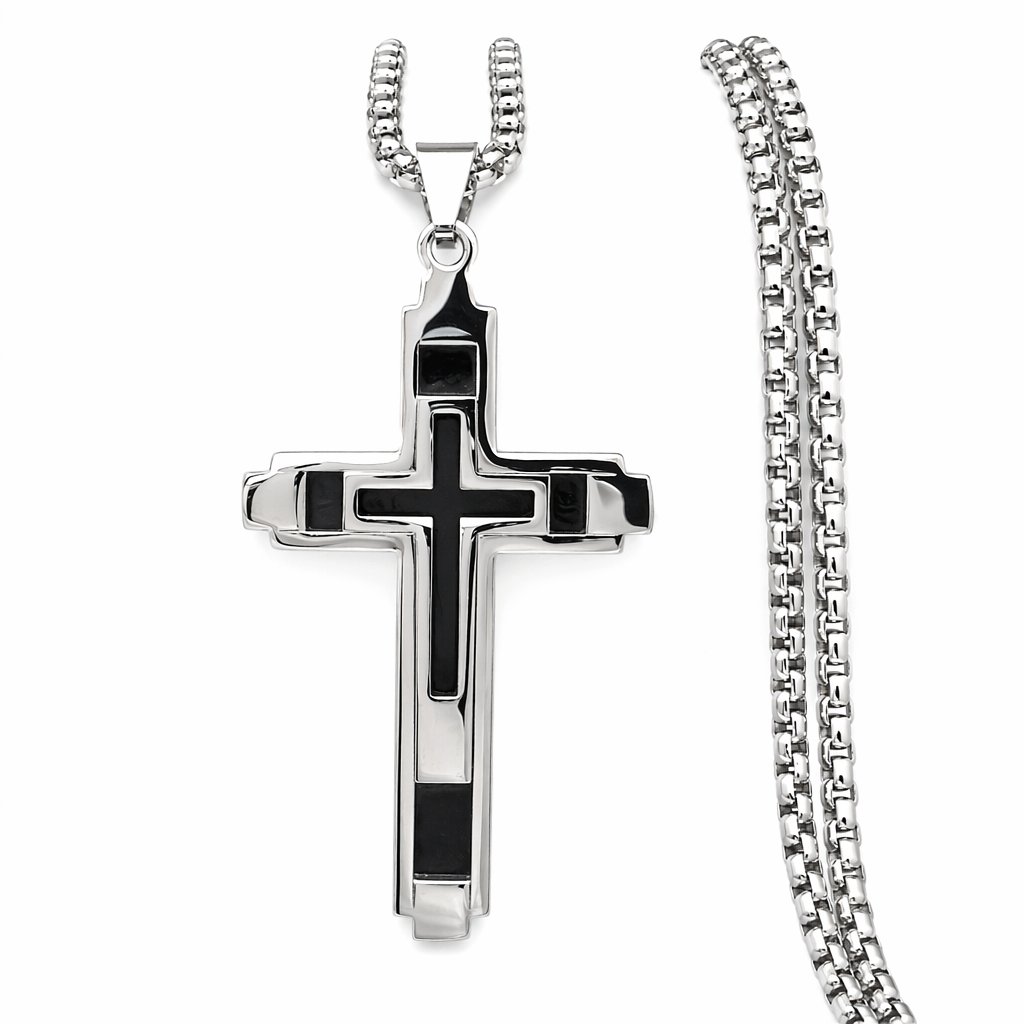 Cross Hollow Necklace Silver