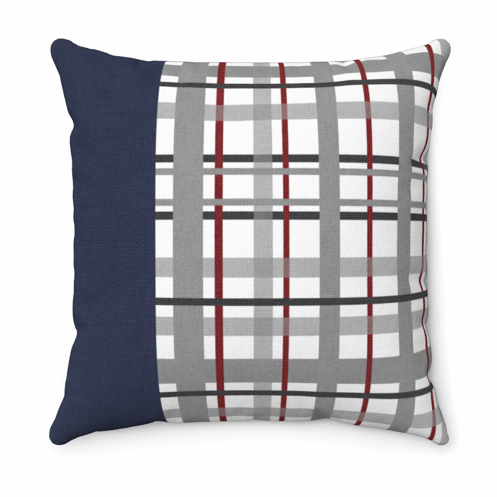 Plaid Design Gray Cushion - Home Decor Accents in 4 Sizes Default