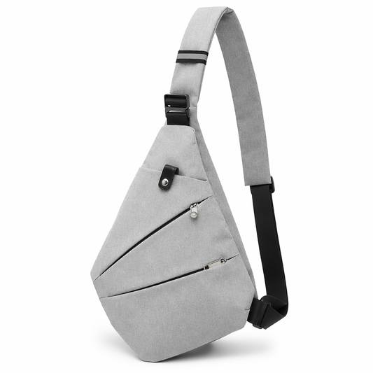 Gray Crossbody Bag with Waterproof Triangle Design on the Side Default
