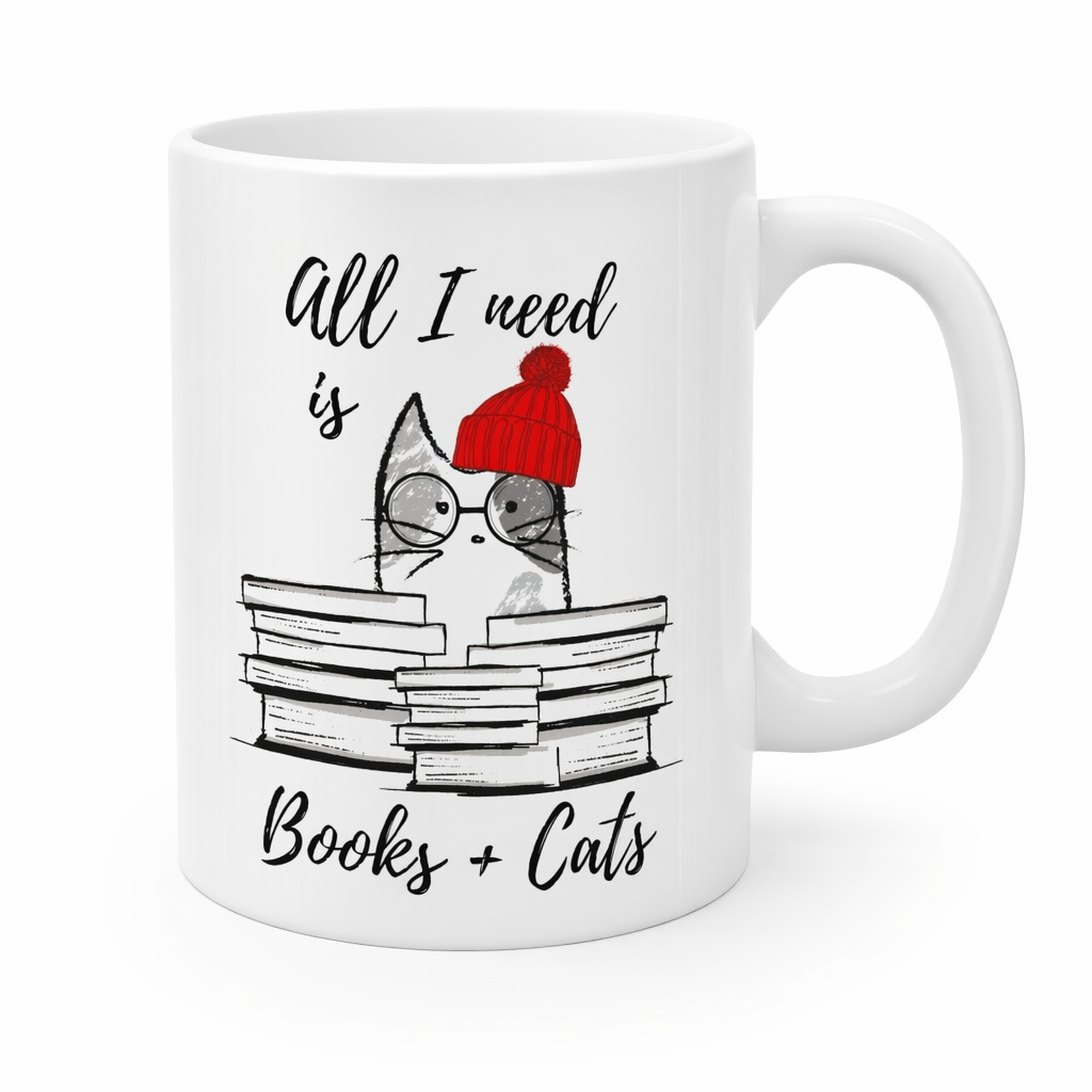 Books and Feline Friends Mug Default