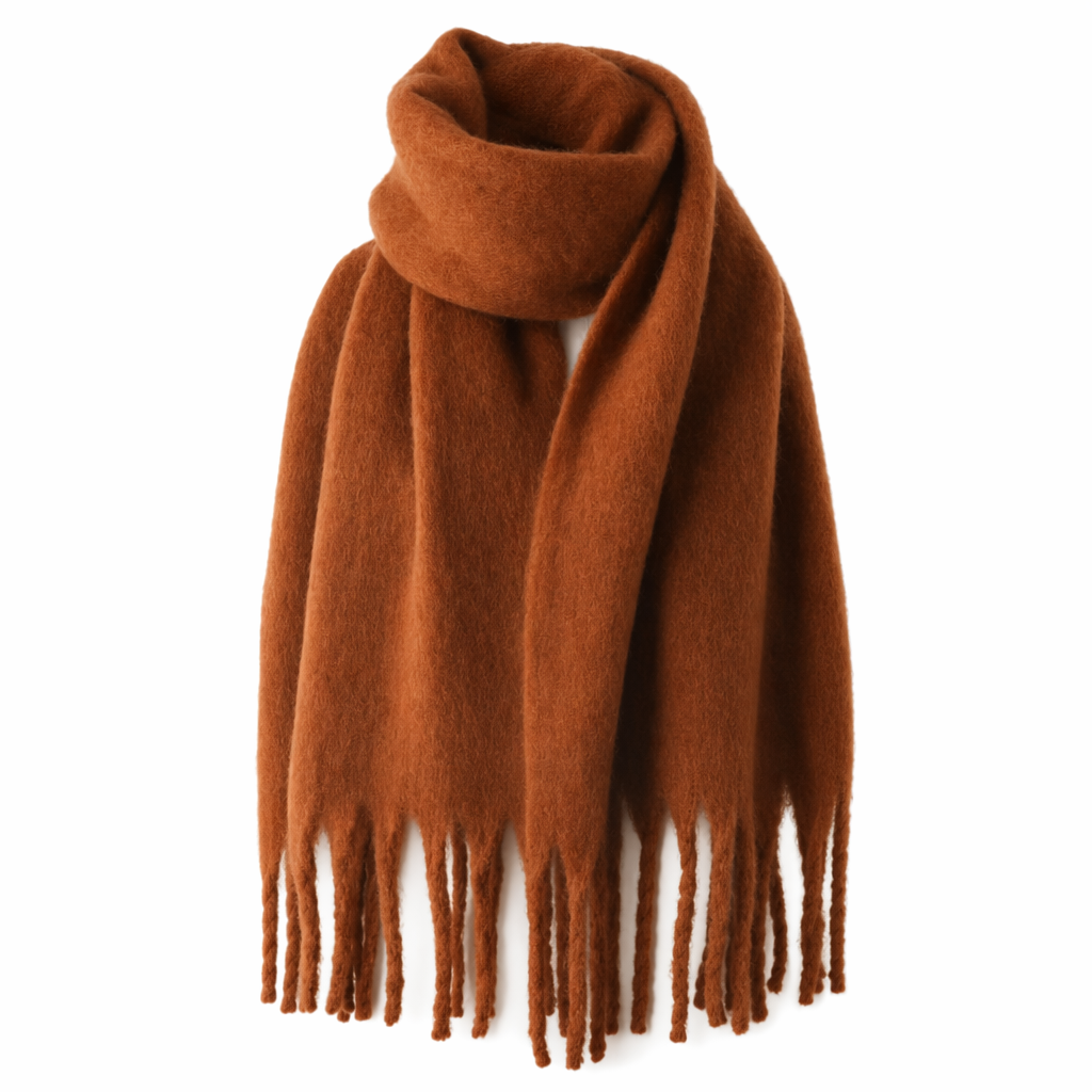 Thick and Cozy Wrap Scarf Caramel