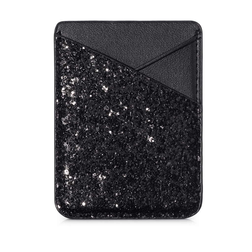 Universal Sparkling Sequins Adhesive Pocket for Mobile Phone Covers Midnight Black