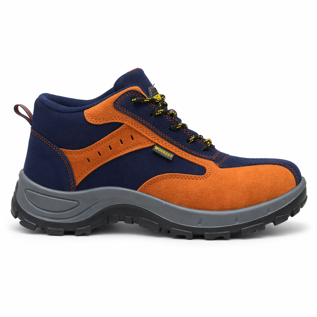 Anti-Skid Mens Steel Toe Work Shoes with Puncture Resistance orange