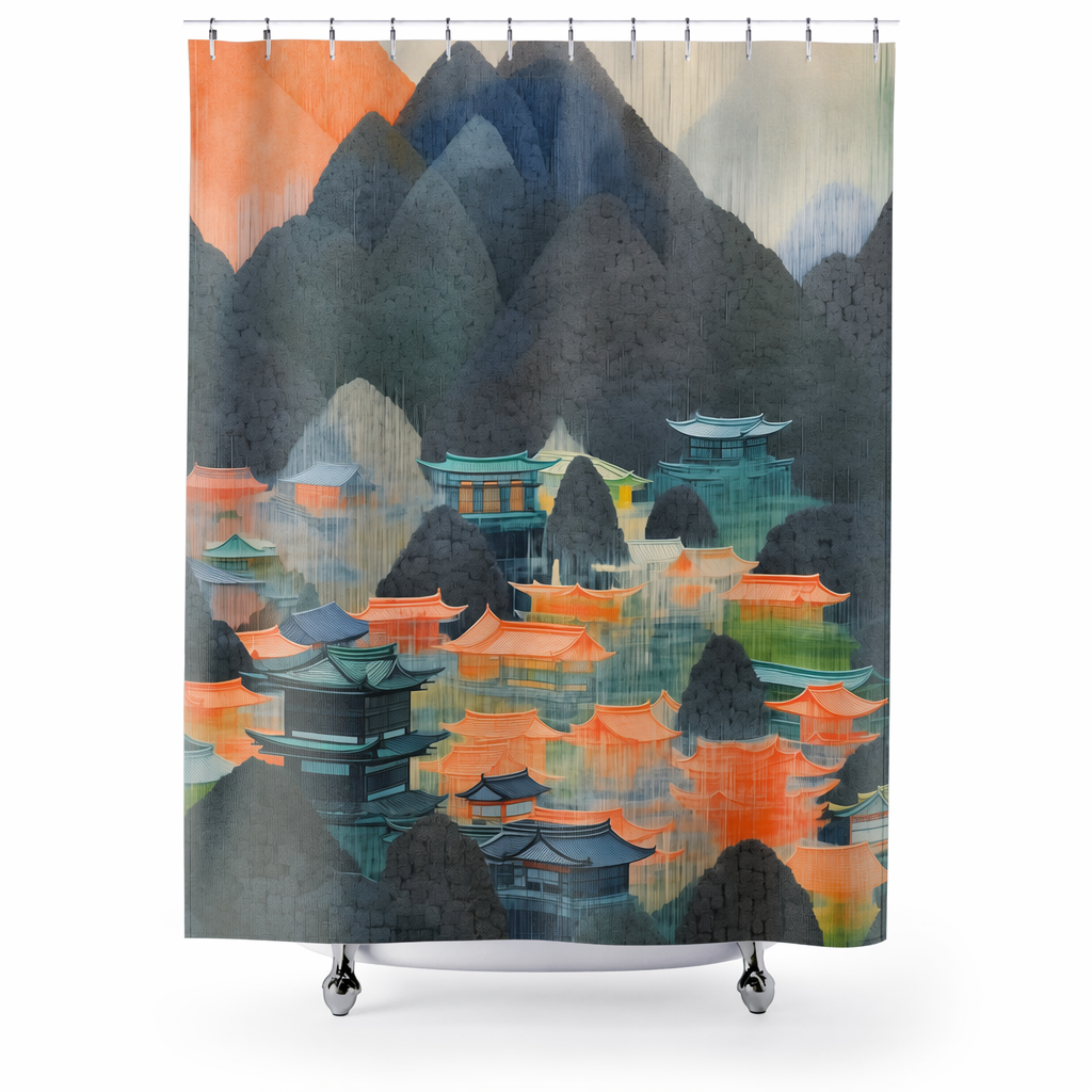 Japanese Shower Curtain: Exquisite Artwork Inspired by Landscapes of Japan Default