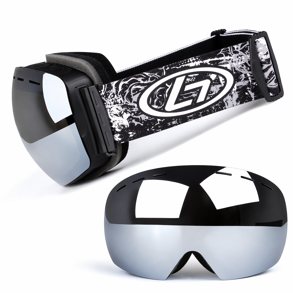 Dual-layered Ski Goggles with UV 400 Shield and Anti-Fog Technology Gray