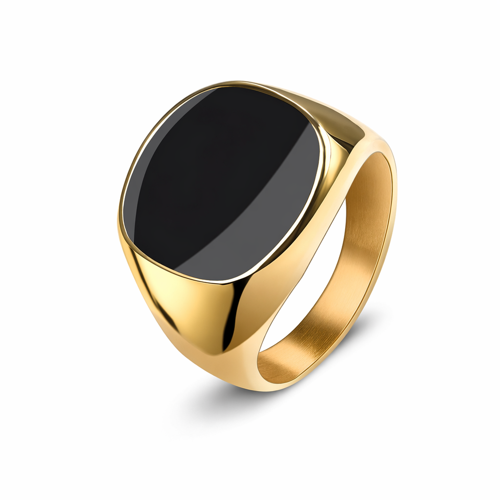 Stainless Steel Signet Ring for Men Gold