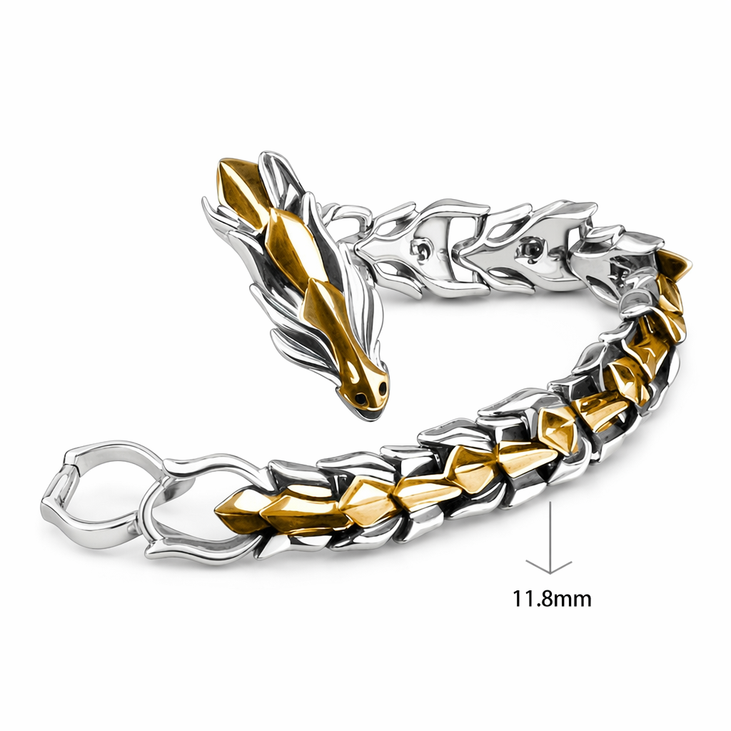 Dragon Keel Bracelet with Silver Plating Gold and Silver