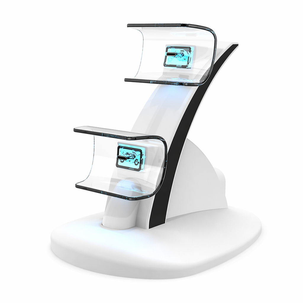 PS5 Controller Dual Charger Dock: Efficient, Quick, Sleek, LED, Anti-Slip, Safe black
