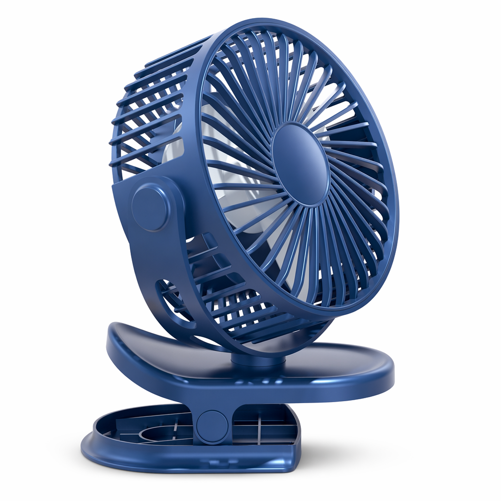 Clip and Hook Rotable Fan with 3 Adjustable Speeds Dark Blue