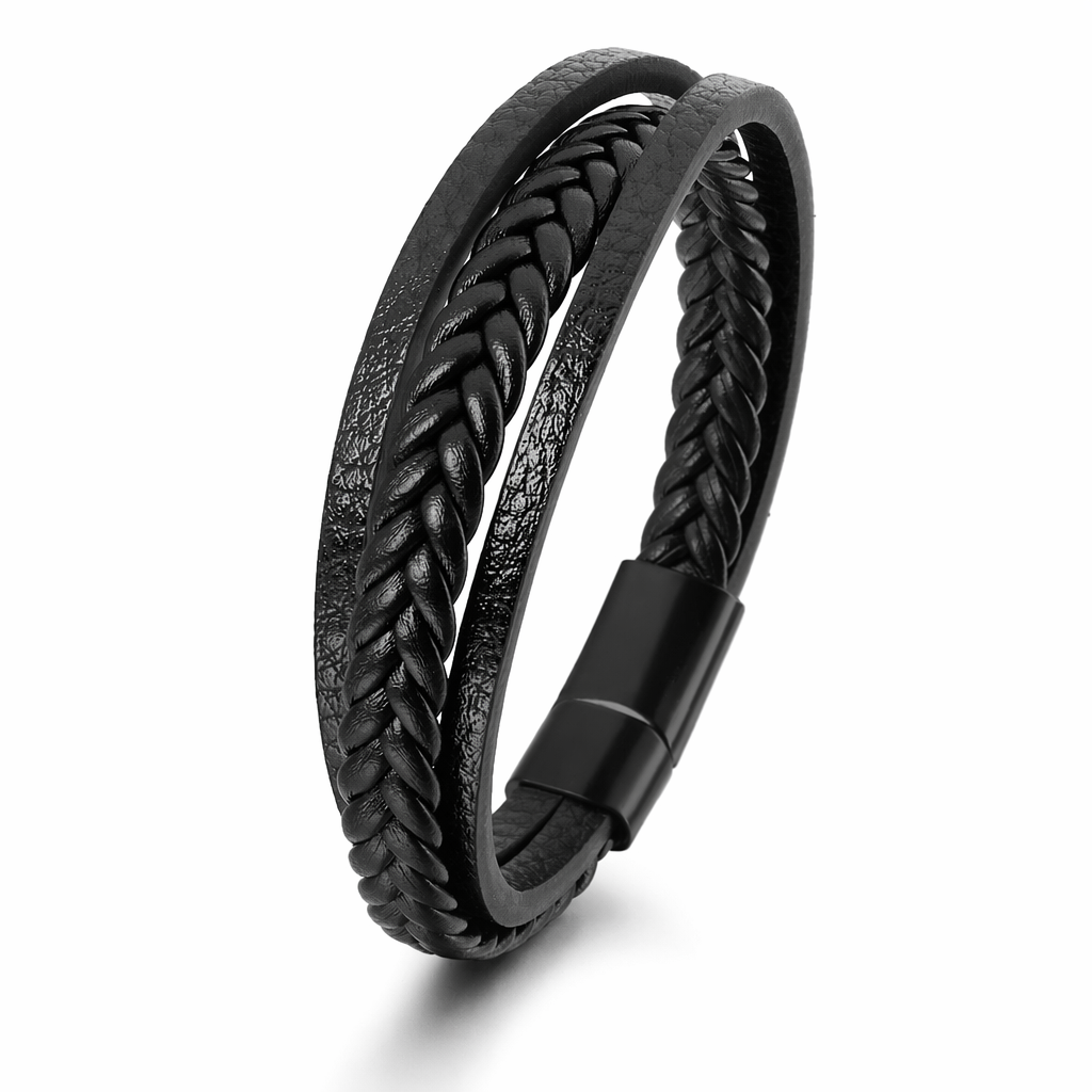 Vegan Leather Bracelet with a Layered Appearance 6