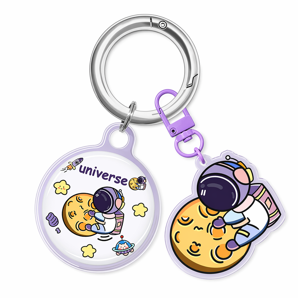 Cute AirTag Case Keychain with Charm C