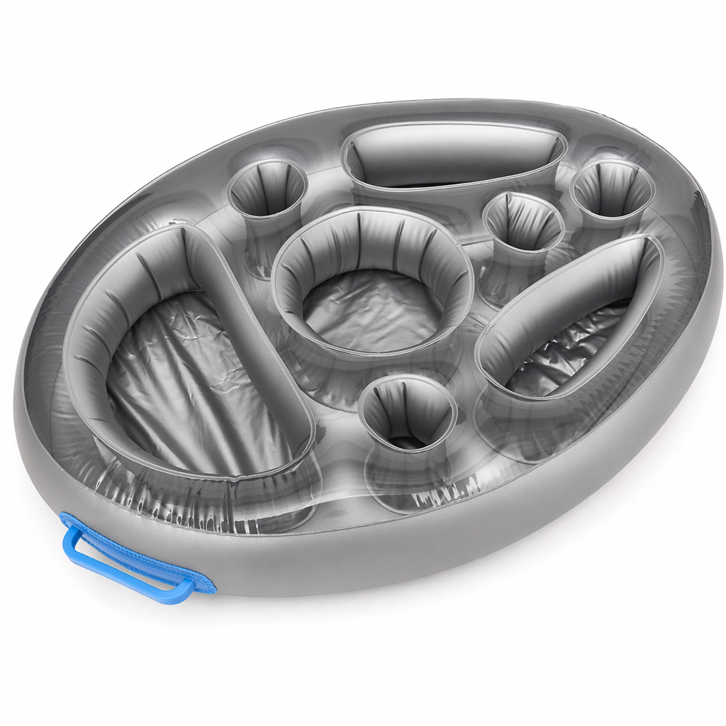 Inflatable Floating Tables for Food and Drinks in Swimming Pools Gray