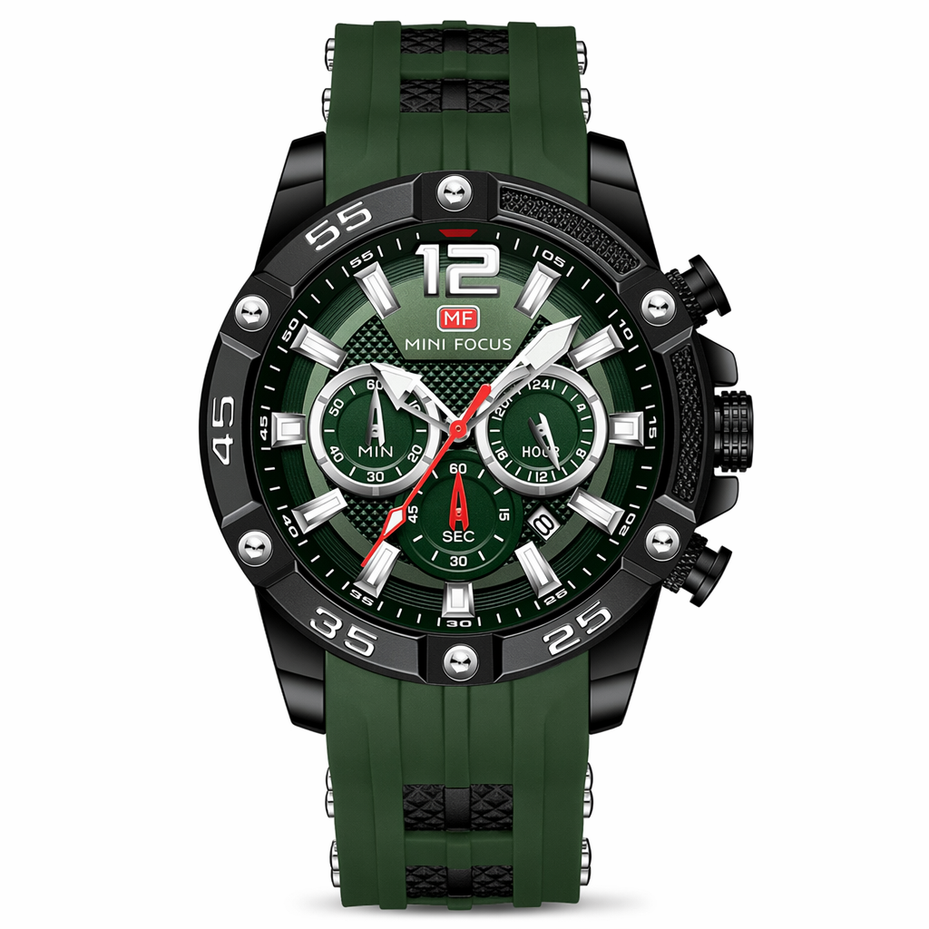 Waterproof Chronograph Watch for Men Black