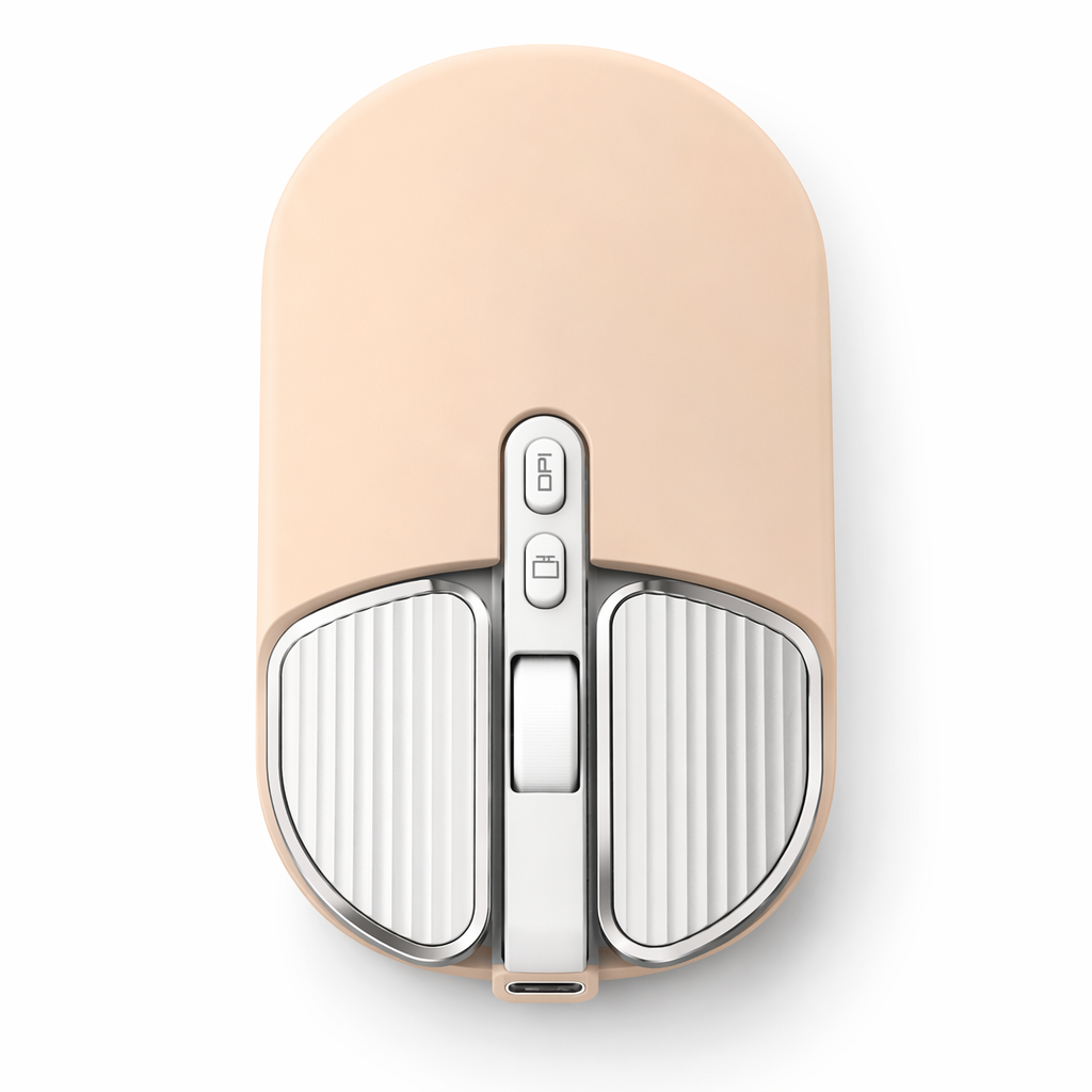 Rechargeable Bluetooth Wireless Mouse - 2400 DPI Beige