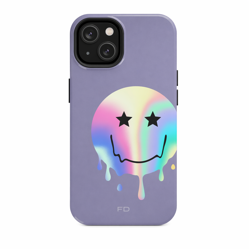 Durable iPhone Case with Starry Happy Face Design and Wireless Charging Capability Default