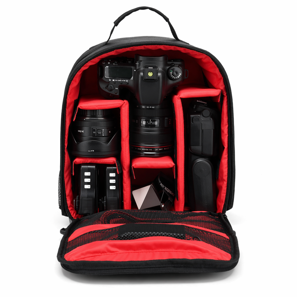 Waterproof Camera Backpack for All-Weather Conditions Red