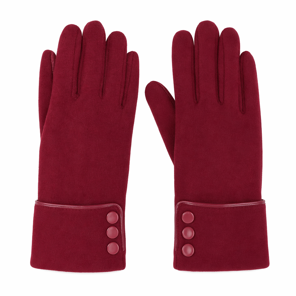 Winter Touch Screen Gloves for Women with Fleece Lining for Warmth Red