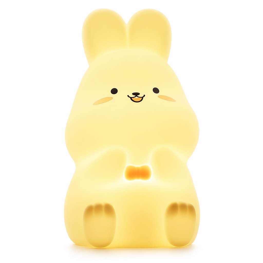 Little Rabbit Silicone Night Light: Rechargeable, Colorful Default