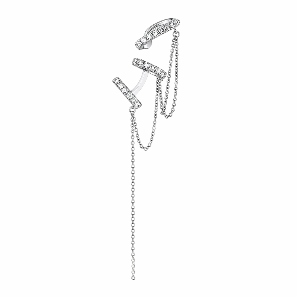 Faux Cuff Clip Drop Earring for a Striking Look Three Rings