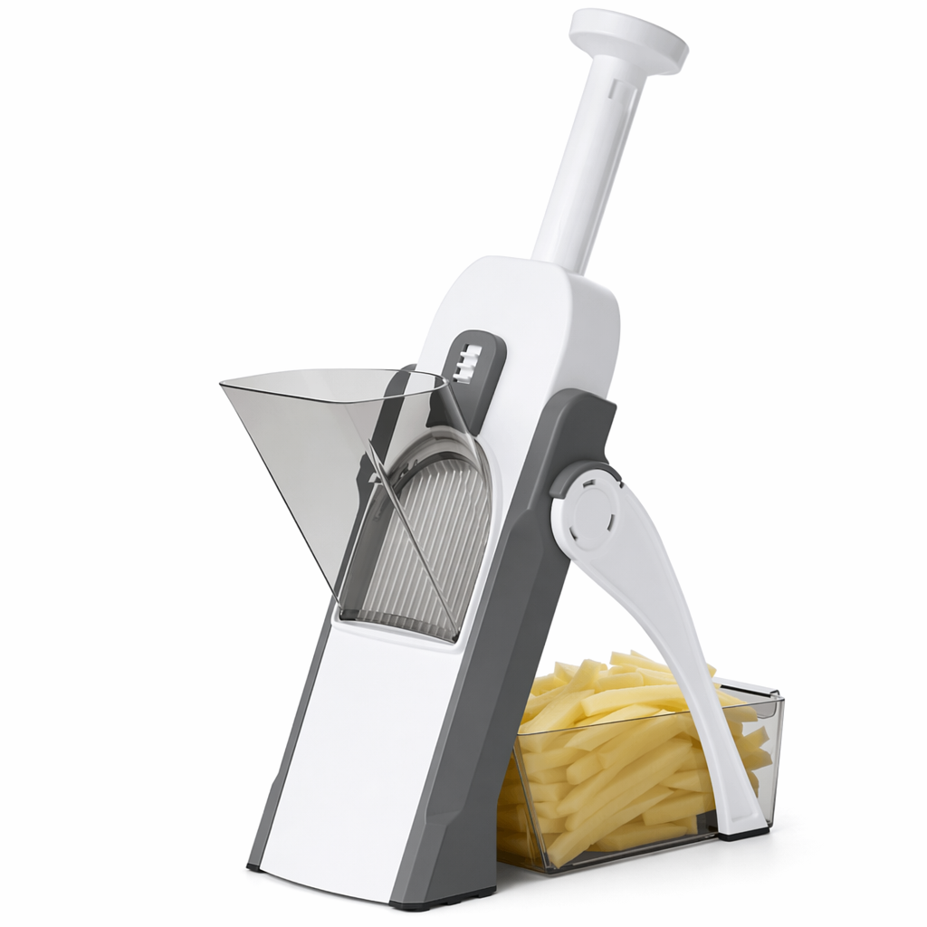 Manual Vegetable and Potato Cutter with Multiple Functions Gray