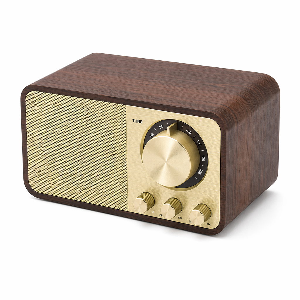 Wooden Bluetooth Speaker with Vintage Classic Radio Theme Default
