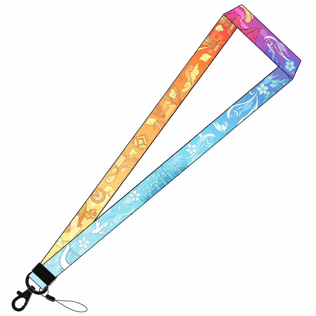 Genshin Impact Lanyard Necklace with 3 Nations B