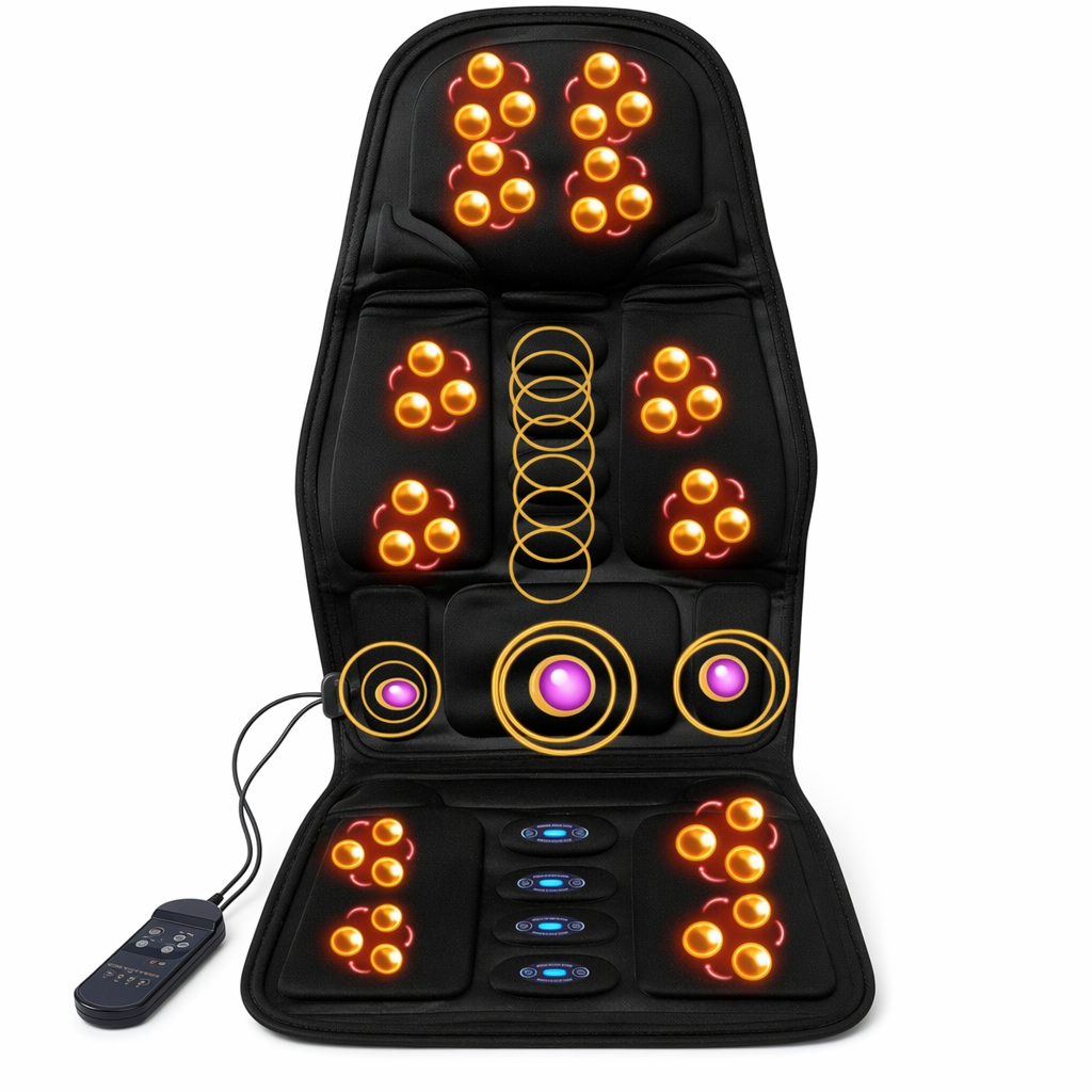Portable Heat Therapy Massage Cushion - Enjoy the Benefits of Vibrating and Soothing Heat Anywhere Default