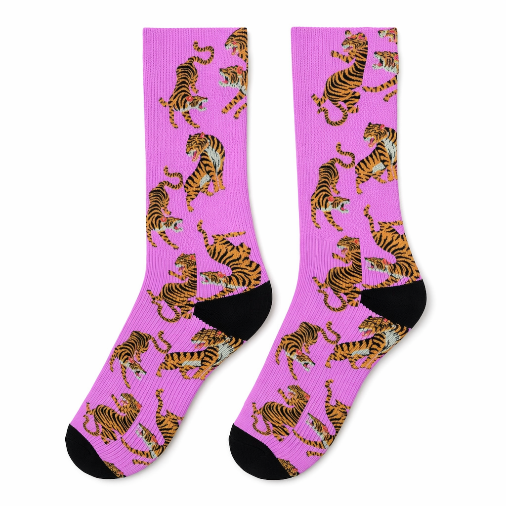 Pink Tiger Fun Novelty Socks Default