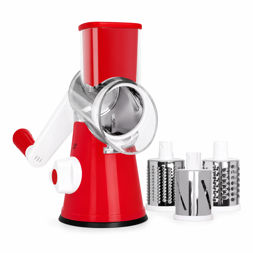 Stainless Steel Manual Vegetable Grater and Slicer Red
