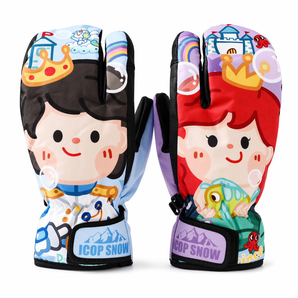 Snowboard Mittens with Cute Design F