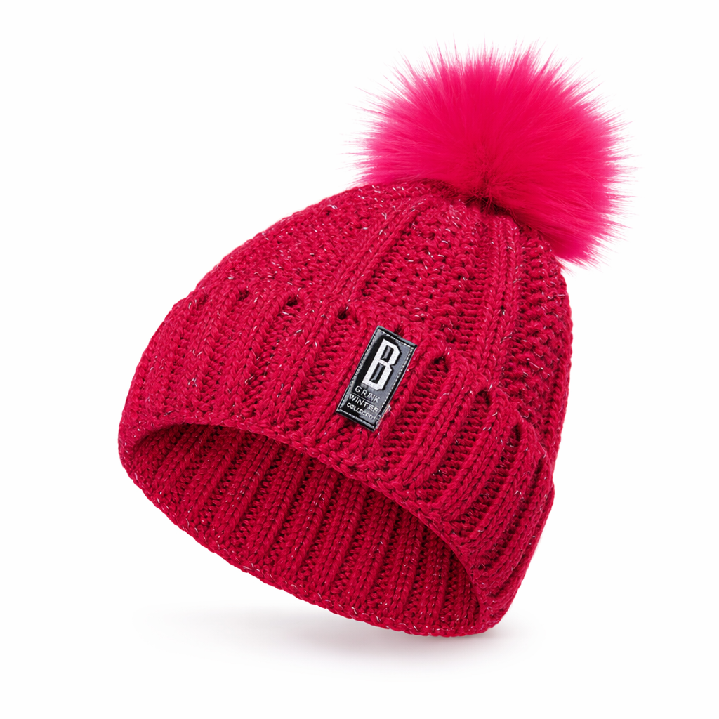 Women's Knitted Winter Beanie Red