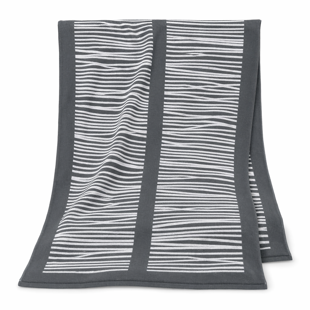 Plush Throw Blanket with Abstract Dark Gray Lines Default