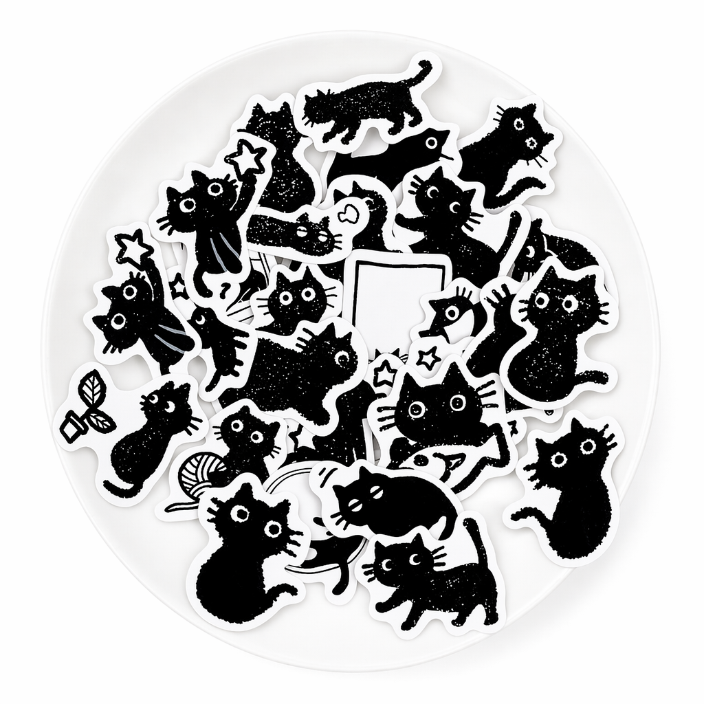 45PCS Black Cat Stickers for Creativity Default