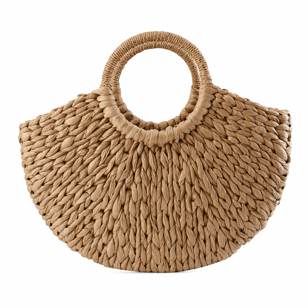 Summer Woven Tote for Women Khaki
