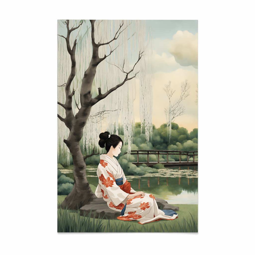 Tranquil Waterside Reverie Art Poster by Geisha Default