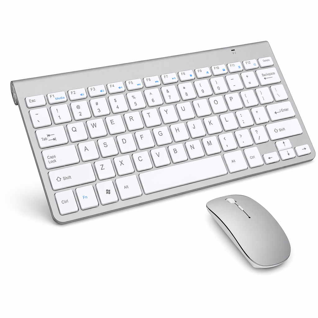 Ultra Slim Wireless Keyboard and Mouse Combo Silver